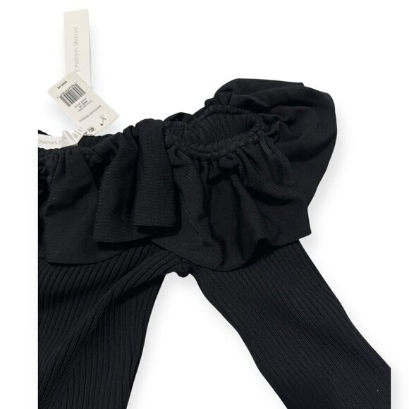 Jonathan Simkhai Isabelle Off-the-shoulder Ruffled Ribbed-knit Top, XL, NWT - Picture 13 of 16